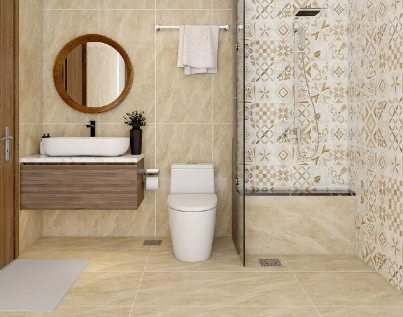 Cách chọn gạch ốp lát nhà tắm chống trơn trượt, an toàn cho gia đình - Hình 1